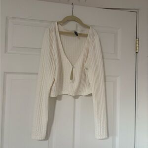 White cropped cardigan